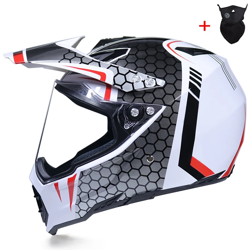 MSUEFKD Лидер продаж мотоциклетный шлем Casco Capacete с объективом зимний ATV ветрозащитный шлем для мотокросса - Цвет: 3c