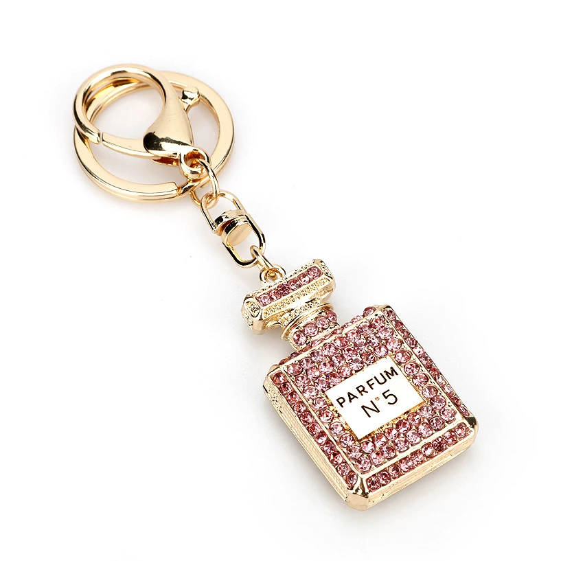 MQCHUN модный брелок парфюмерный флакон со стразами брелок красочный кристалл брелок автомобильный брелок для ключей Женская сумочка брелок - Цвет: pink