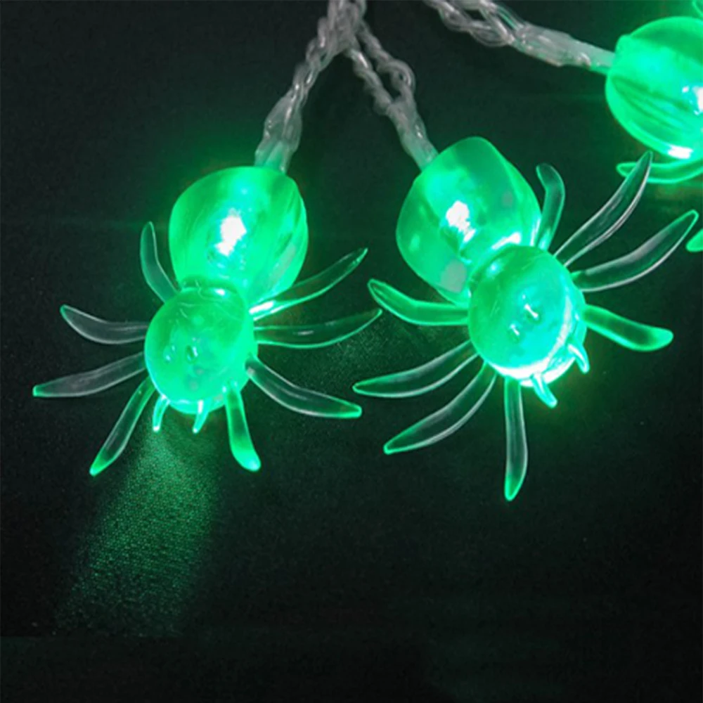 

10LED Fairy String Decorative Light Battery Operated Spider Strings Halloween Ghost Festival Decorative Patio Garland Decoration