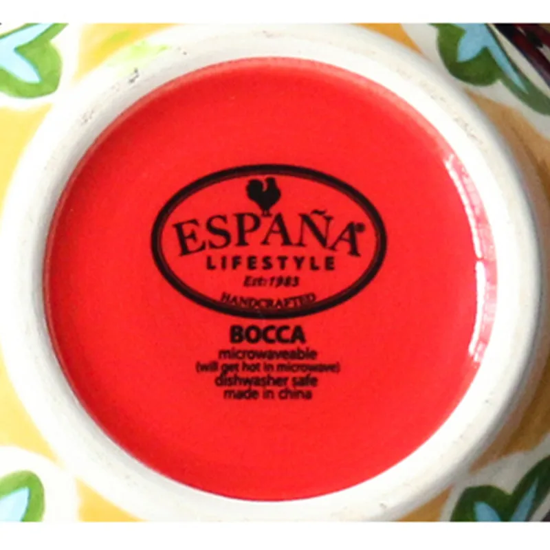 1 x Hand-painted 6 inch 750ml Ceramic Bowl Shape For Rice Fruit Salad Breakfast Pickup Tableware