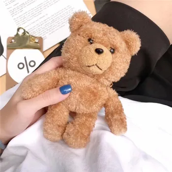 

3D cartoon fluffy bear Case for Airpods 2 1 Furry Cloth Wireless Earphones Knitted Plush Skin Covers for air pods for winter