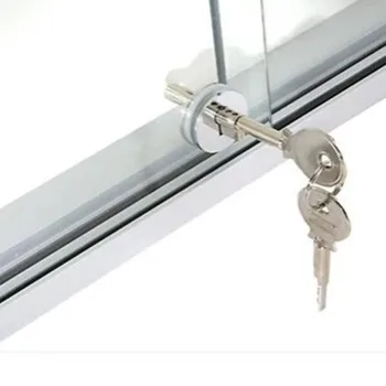 

1PC Sliding Glass Door Showcase Exhibition Cabinet Terrarium Lock Furniture Lock With 2 Keys Hardware Accessories QLY1162