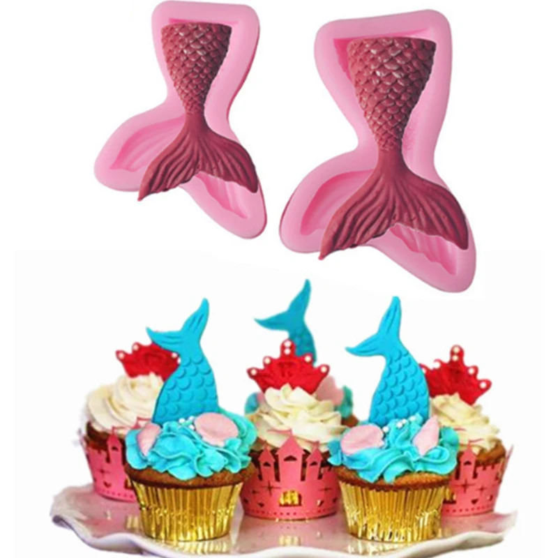 Помадка торт плесень Русалка сахарный хвост плесень выпечки Декор Sugarcraft 3D