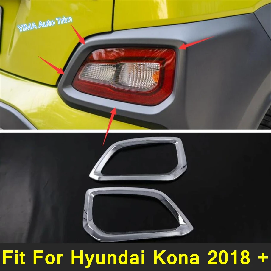 

Lapetus Chrome Rear Fog Lights Lamp Frame Cover Trim 2 Pcs Fit For Hyundai Kona 2018 - 2021 ABS External Spare Parts