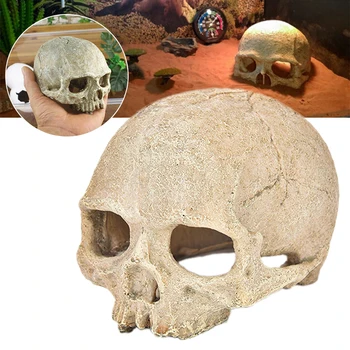 

14cm Aquarium Resin Skull Artifical Skeleton Decoration Ornament for Fish Tank Aquarium Reptile Cave House