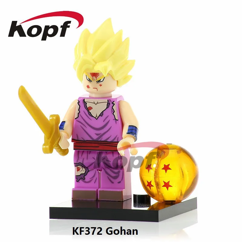 Один KF373 Супер Герои движущиеся фигурки Dragon Ball Z Тянь голени в Корейском стиле персонажи Гоку, Веджета, Bulma Majin Buu строительный блок Детский подарок игрушки - Цвет: KF372WithoutBox