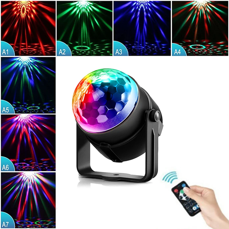 Вращающийся звуковой диско шар вечерние стробоскопы 3 Вт RGB светодиодный