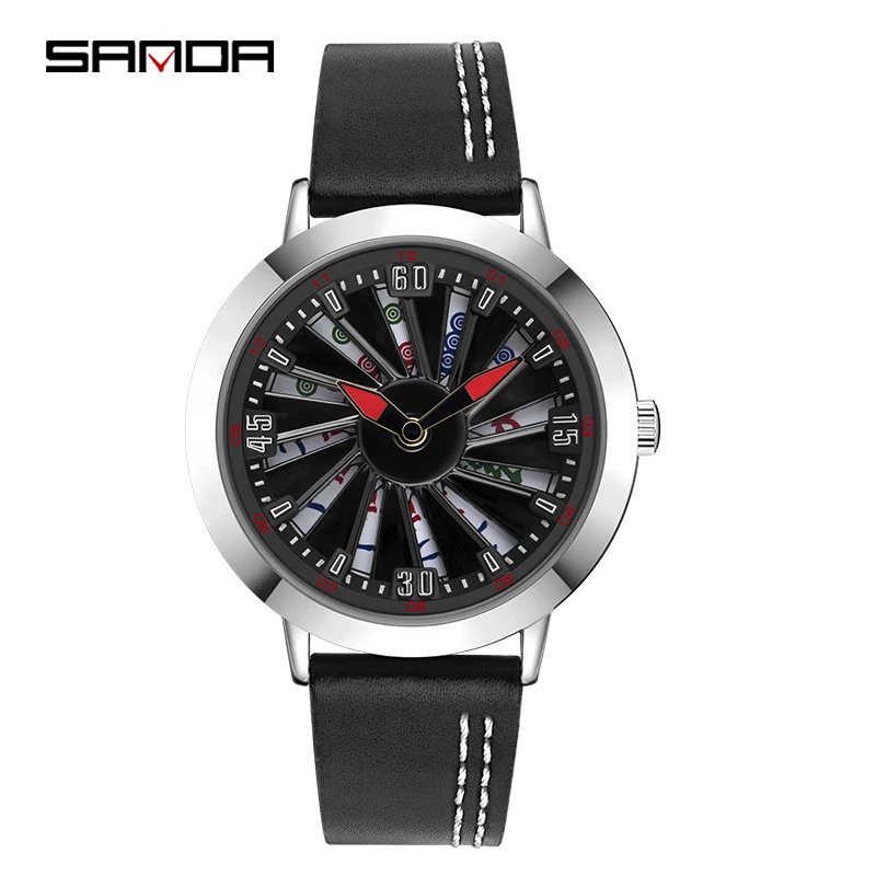 

SANDA Men's Quartz Watch Men Clock Black Business Military WristWatch High Quality Gifts for Dad Boyfriend erkek kol saati