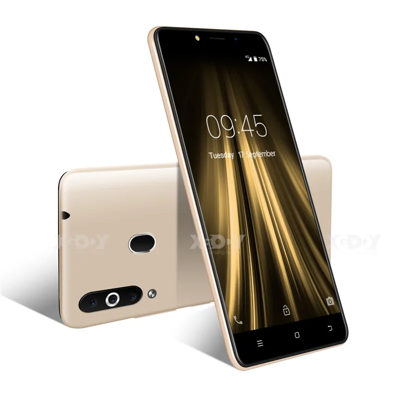 XGODY K20 Pro 4G смартфон с двумя sim-картами 5," 18:9, полноэкранный мобильный телефон 2 Гб 16 Гб MT6737 четырехъядерный Android 6,0 разблокировка отпечатков пальцев - Цвет: Gold