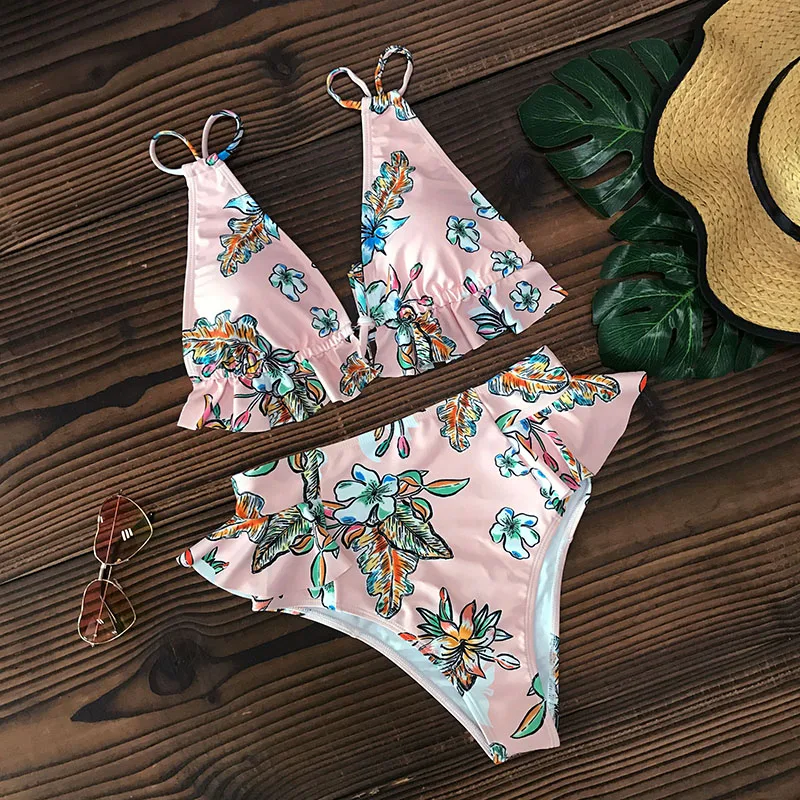 High Waist Halter Bikini Set • Boho Fashion Boutique