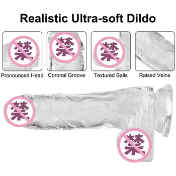Soft Jelly Dildo Realistic Anal Dildo Penis Suction Cup Male Dick Female Masturbation Erotic Toys for Adult Sex Toys for Woman 3