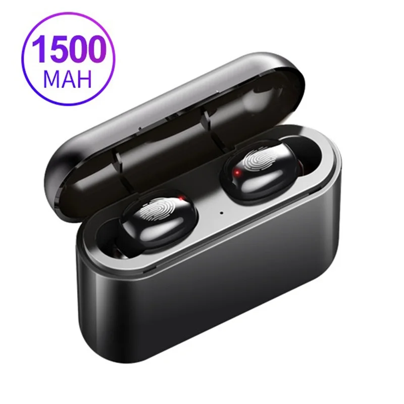 Black 1500mAh Новые беспроводные Bluetooth наушники с сенсорным управлением BT 5,0, бинауральные звонки Mpow, TWS наушники с емкостью 1500 мАч/2600 мАч, зарядная коробка - Цвет: Black 1500mAh