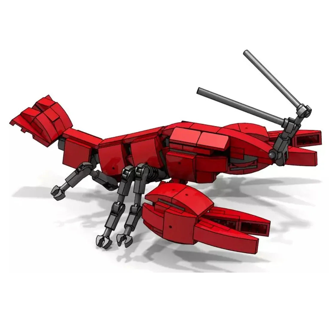 

New Hot 181Pcs STEM MOC Simulation Biological Lobster Model Small Particle Building Blocks Educational Toy Set - Red