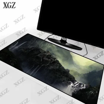 

XGZ Lord of The Rings Fantasy Waterfall Scenery Gaming Mouse Mat Computer Gamer Lock Edge Mousepad Large Game for PC Laptop XXL