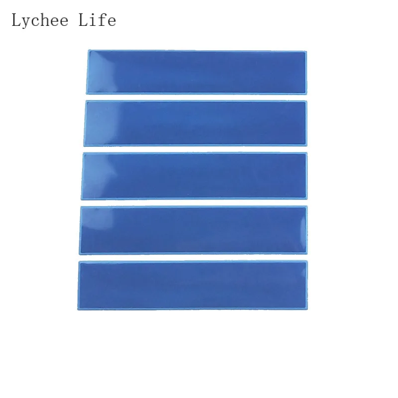 Lychee Life 2,5X11,5 см водонепроницаемый светоотражающий стикер ПВХ для велосипедной одежды DIY ручной работы швейные изделия - Цвет: Blue
