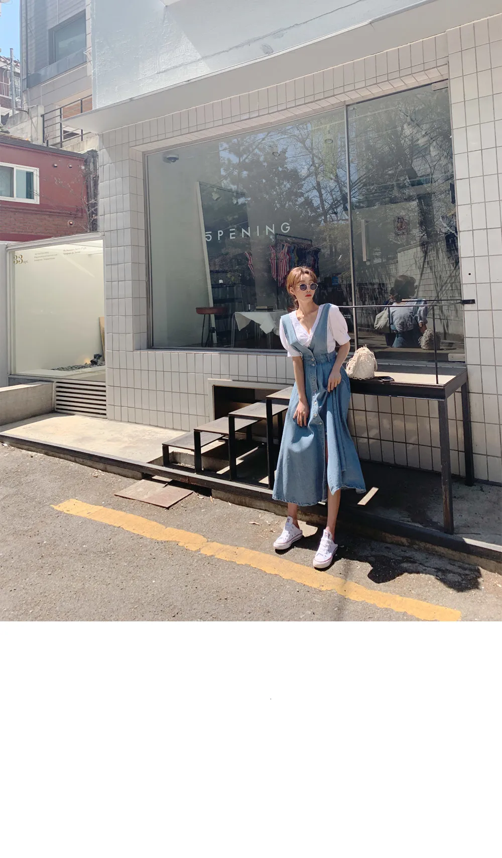 SHENGPALAE Новое весеннее модное джинсовое платье на бретелях с высокой талией ТРАПЕЦИЕВИДНОЕ ПЛАТЬЕ женское свободное Повседневное платье в Корейском стиле FT795