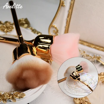 

Avelitte Ins High Value Makeup Brush Milk Tea Flower Brush Manicure Dust Brush Photo Props Nail Tools