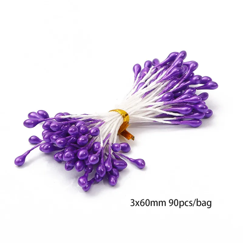 Purple Flower Cherry Stamen Berries Bundle for DIY Decor and Crafting