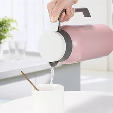 1500ml Double Layer Stainless Steel Tea Pot Office Insulation Coffee Kettle Cup Outdoor Travel Camping Portable Tea Pots