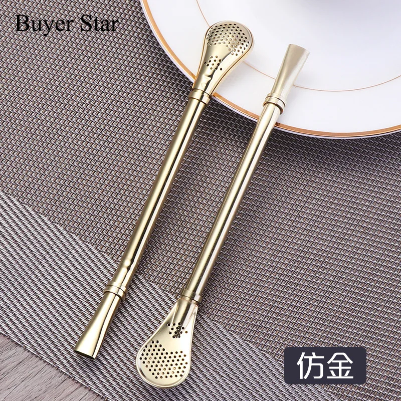Creative 304 Stainless Steel Korean Style Hot Drinks Straw Environmentally Friendly xi guan shao Manufacturers Bar Restaurant KT