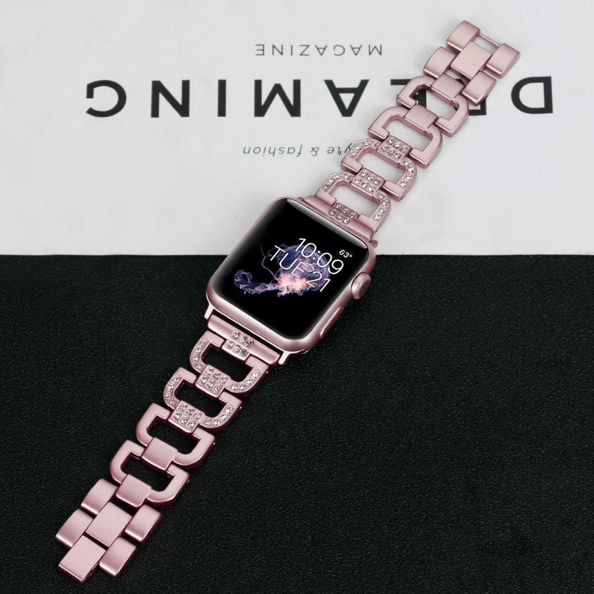 Ремешок Женский Для apple watch браслет со стразами для iwatch Band 42 мм 38 44 40 SE series 6 5 4 3