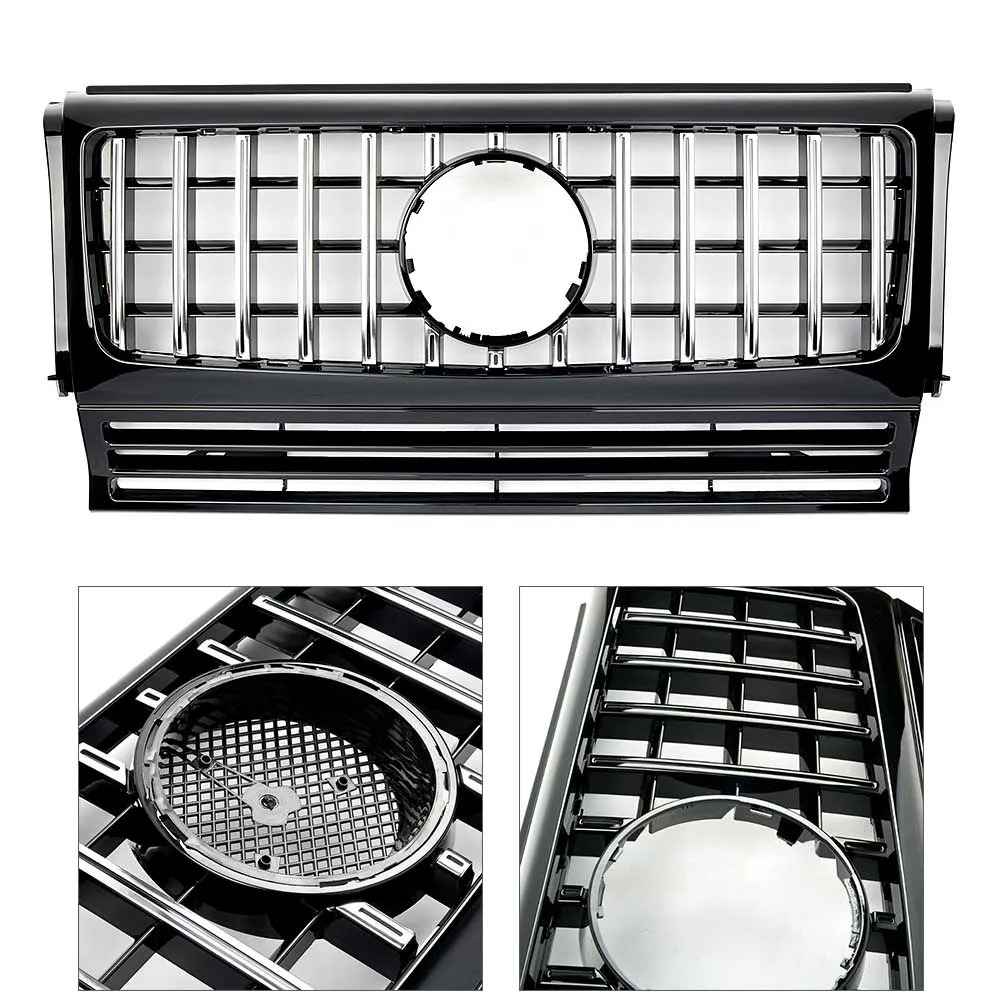 

Auto Car Front Grille Upper Grill For Mercedes Benz W463 GT G Wagon G550 G500 G350 G55 G63 1990-2016 Black