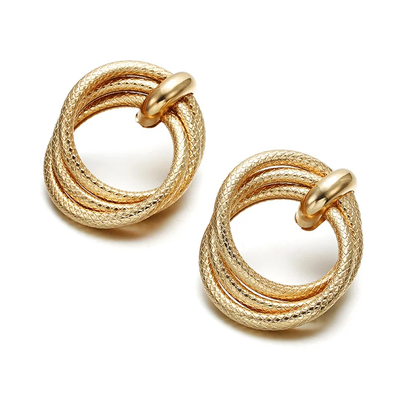 Корейские массивные серьги-кольца для женщин золотого цвета, винтажная большая серьга геометрической формы Brincos, модные ювелирные изделия