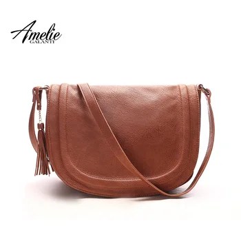 

AMELIE GALANTI Autumn and winter style bags High capacity classic style Tassel ornaments simple wild lady big bag crossbody bag