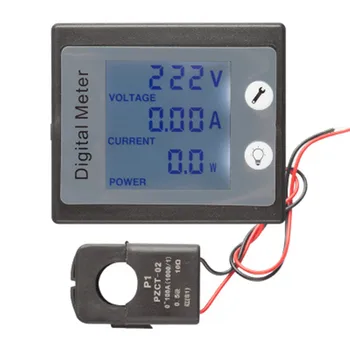 

AC Single Phase Digital Electric Saver Power Meter Wattmeter 220V 100A Energy Meter with CT Split