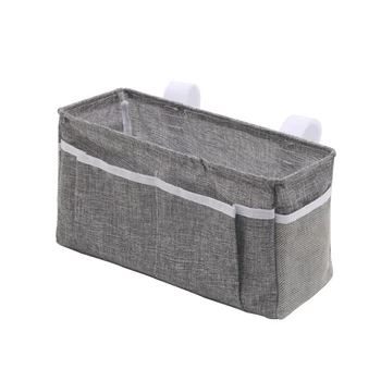 

Bedside Storage Cotton Linen Easy Install Mobile Phone Sundries Seat Back Hanging Bag Bunk Beds Dorm Rooms Side Pouch