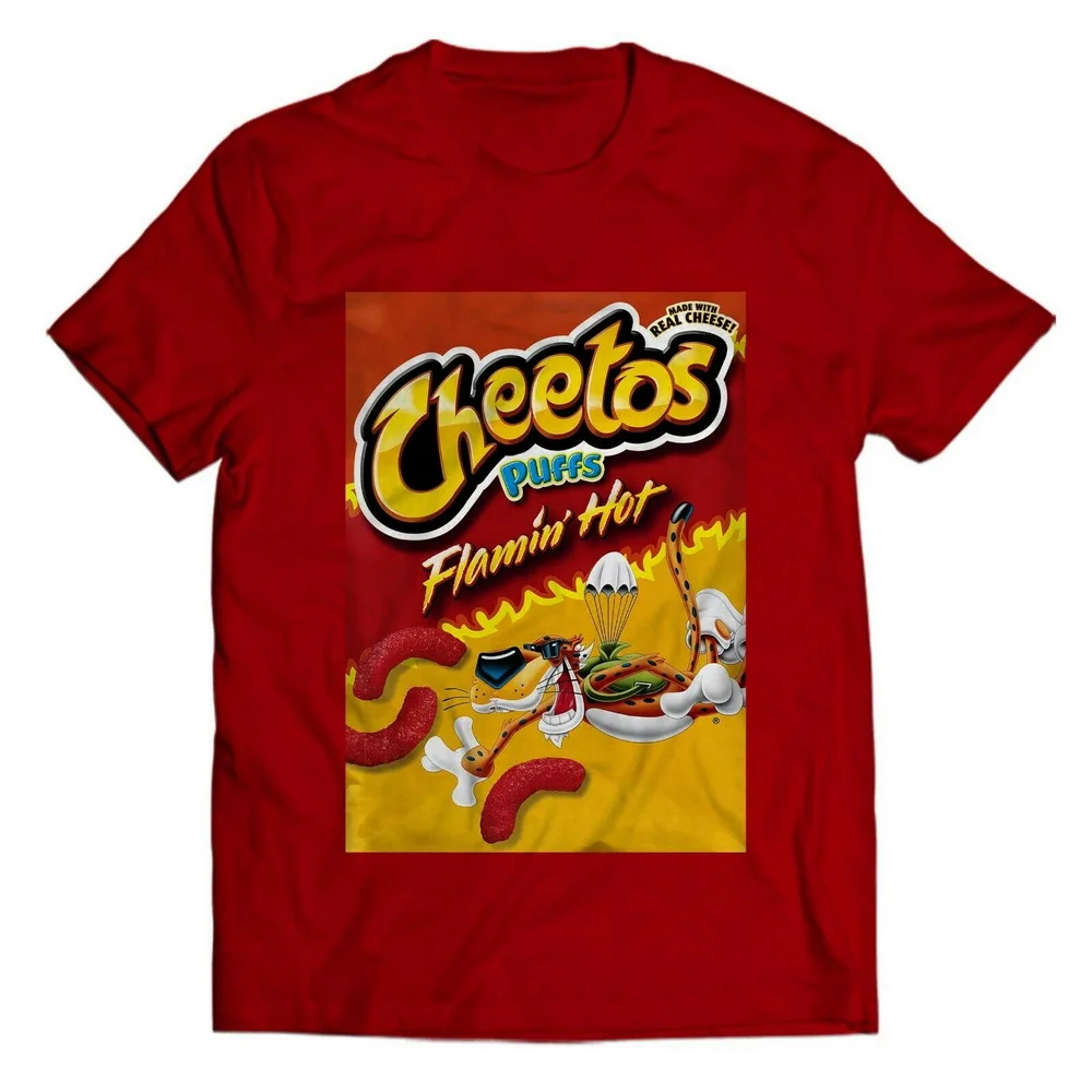 Женские и мужские топы Cheetos Puffs Flamin модная футболка в классическом стиле | Мужская