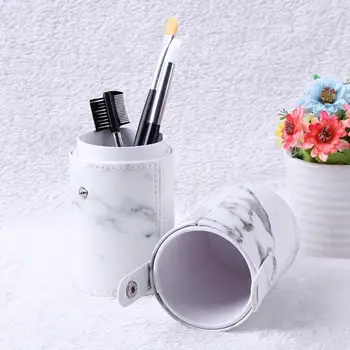 

1pc Travel PU Marbling Makeup Brushes Pen Holder Brushes Storage Cosmetic Makeup Brush Case Box Organizer Make Up Tools 3 Sizes