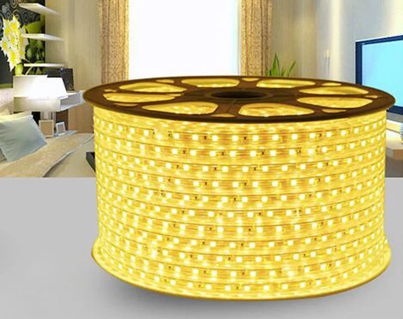 buy Fanlive 50m lot AC 220V AC110v Waterproof Led Strip light 2835 SMD 180Leds m Three Row Flexible Tape Lights neon