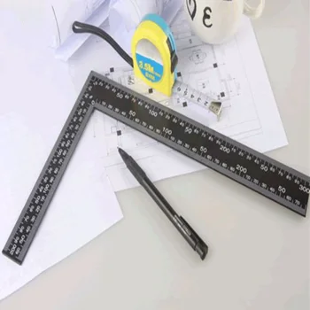 

1xDIY Right Angle Ruler Metal Ruler Making Leather Craft Hand Measuring Tool Use