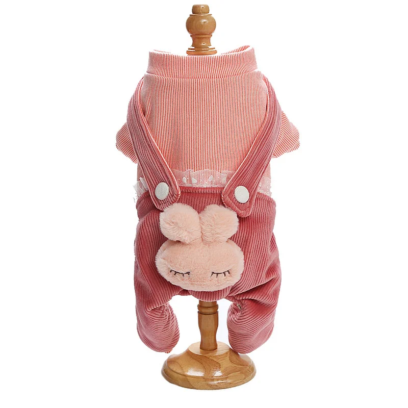 

Rabbit Bear Four-legged Jumpsuits Clothes for Dogs Double Sided Velvet Dog Costume Puppy Coats for French Bulldog Pug Chihuahua