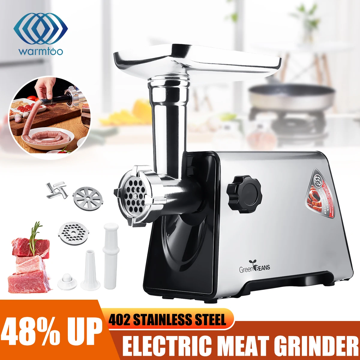 2800W/3500W Powerful Commercial Electric Meat Grinder Sausage Maker Mincer Tool