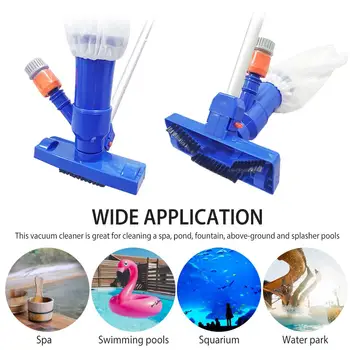 

Portable Pool Vacuums Mini Jet Underwater Cleaner With Mesh Bag, Brush Head, Handle, Quick Hose Connector For Swimming Pool