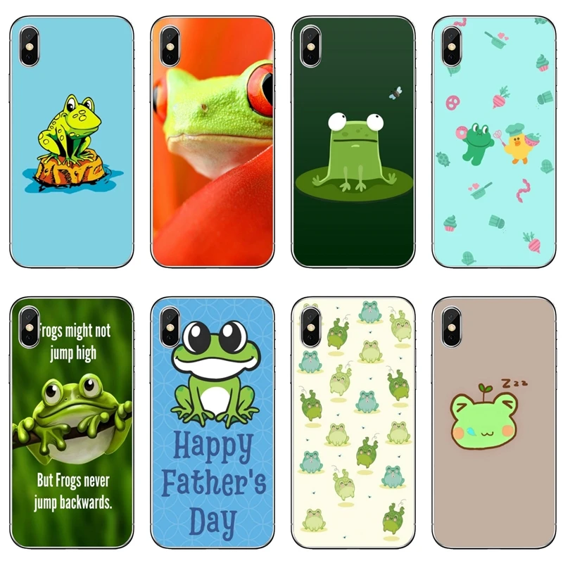 Cute green frog For Samsung Galaxy S10 Lite S9 S8 S7 S6 edge Plus S5 S4 Note 9 8 5 4 mini soft phone case | Мобильные телефоны и