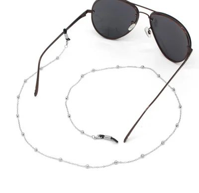 Модная цепочка для очков для чтения для женщин, металлические солнечные очки, шнуры, бисерный шнурок для очков, удерживающие ремни, золотые серебряные оправы, фиксатор