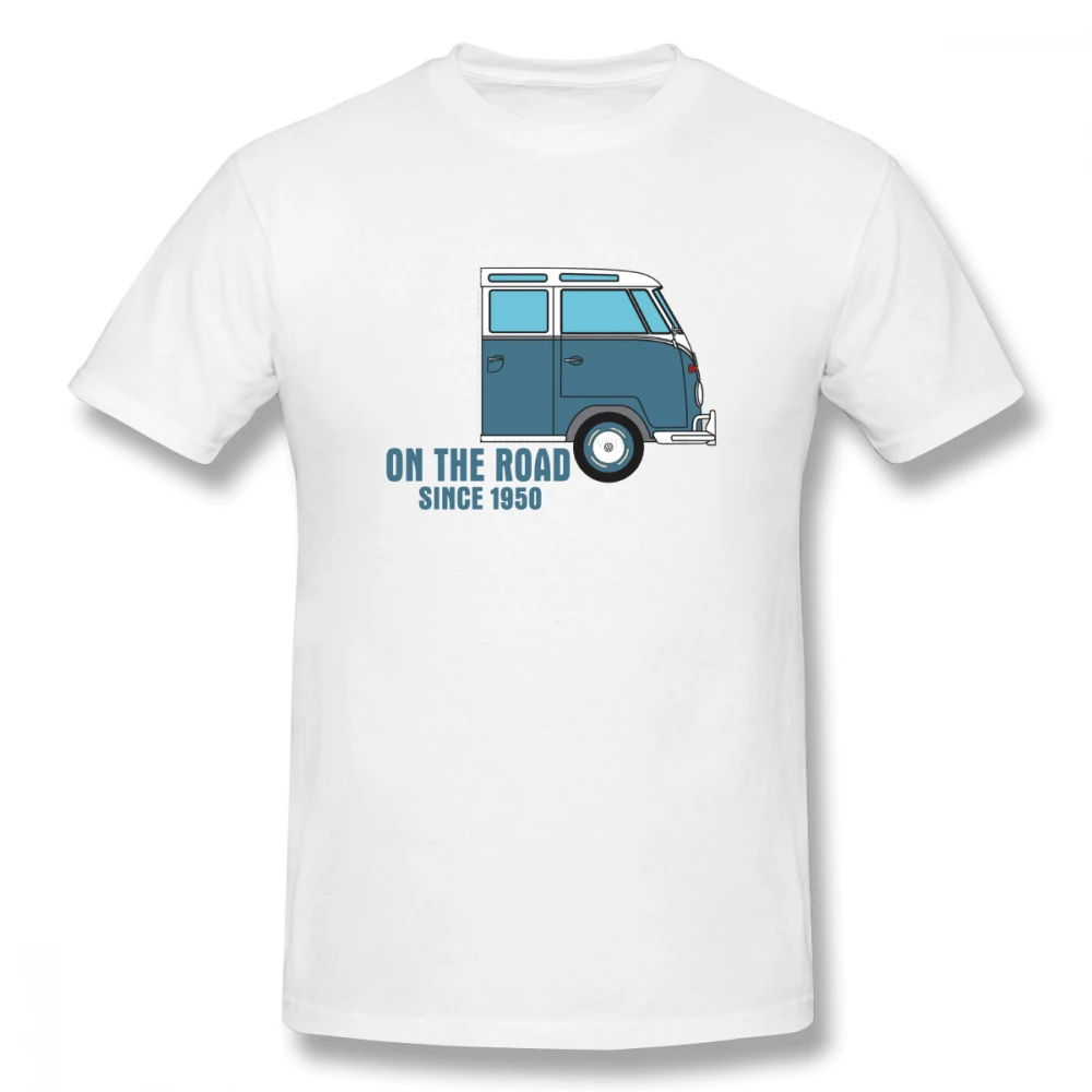 

VW T1 Campervan On The Road Enamel Tin Mug off white Men's Basic Short Sleeve T-Shirt 100 Percent Cotton Graphic Tshirt