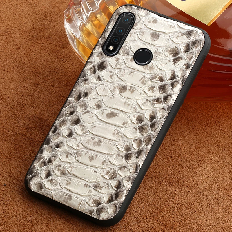 

Original Python Leather Phone Case for Huawei P30 Lite P60 Pro P50 P40 Mate 50 40 snakeskins Cover For honor 70 80 90 Magic 5Pro