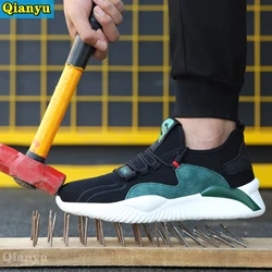 Baskets respirantes et antidérapantes pour hommes, chaussures de sécurité, bout en acier, bottes de travail indestructibles, anti perforation, nouvelle collection 2021 