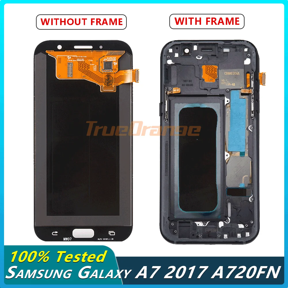 Оригинальный дисплей A720F для Samsung Galaxy A7 2017 ЖК с рамкой 5 7 дюйма SM A720FN сенсорным