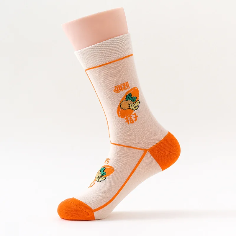 orange SP& CITY Harajuku, женские хлопковые креативные носки для скейтборда, хлопковые цветные унисекс забавные хипстерские Носки с рисунком, студенческие Повседневные носки - Цвет: orange