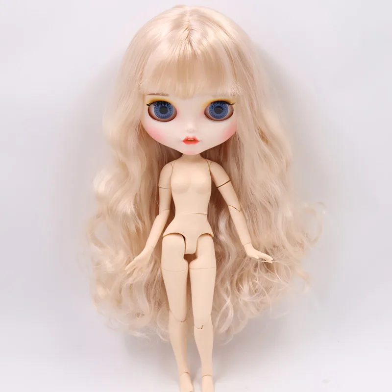 ICY Blyth пользовательская кукла белая кожа и тело тела Новая Улыбка Рот матовое лицо 1/6 игрушки BJD DIY модные куклы девочка подарок Специальное предложение - Цвет: Nude doll
