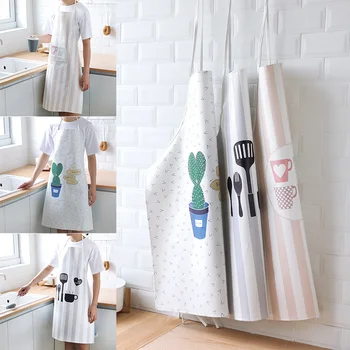 

Apron Nordic Style PU Cartoon Pattern Anti-fouling Bakery Kitchen Home Apron JAN88