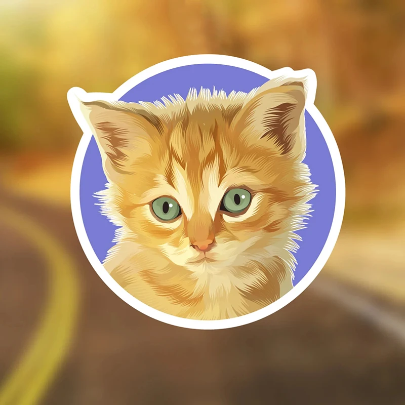 

32827 # Ginger Tabby Kitten Cat 13 cm/17 cm Self-adhesive Decal Car Sticker Waterproof Auto Decors on Bumper Rear Window Laptop