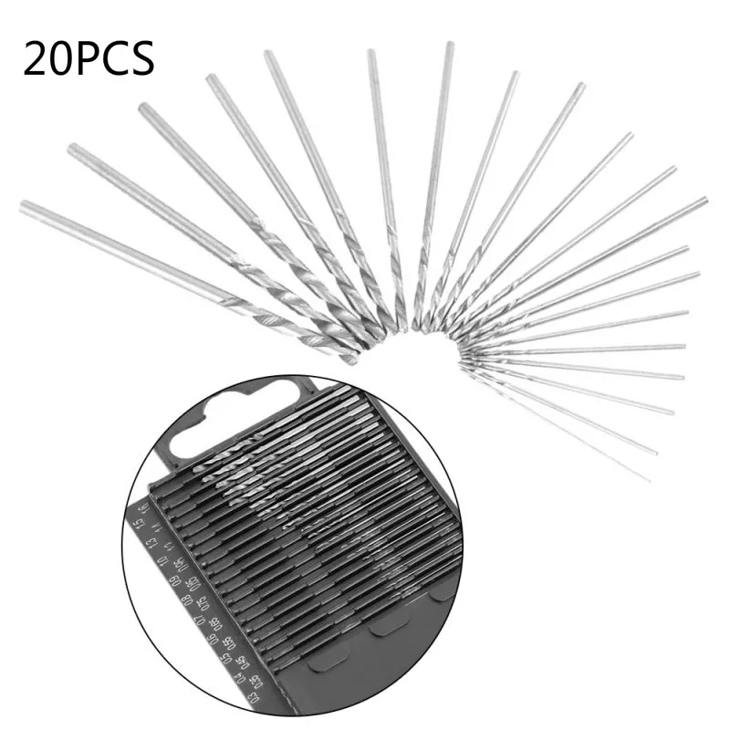 

20PCS Shank Mini Micro Twist Drill DIY Kit Rotary Drill Bit Set 0.3-1.6mm Hand Tools High Quality Power Drill or Hand Drill HSS