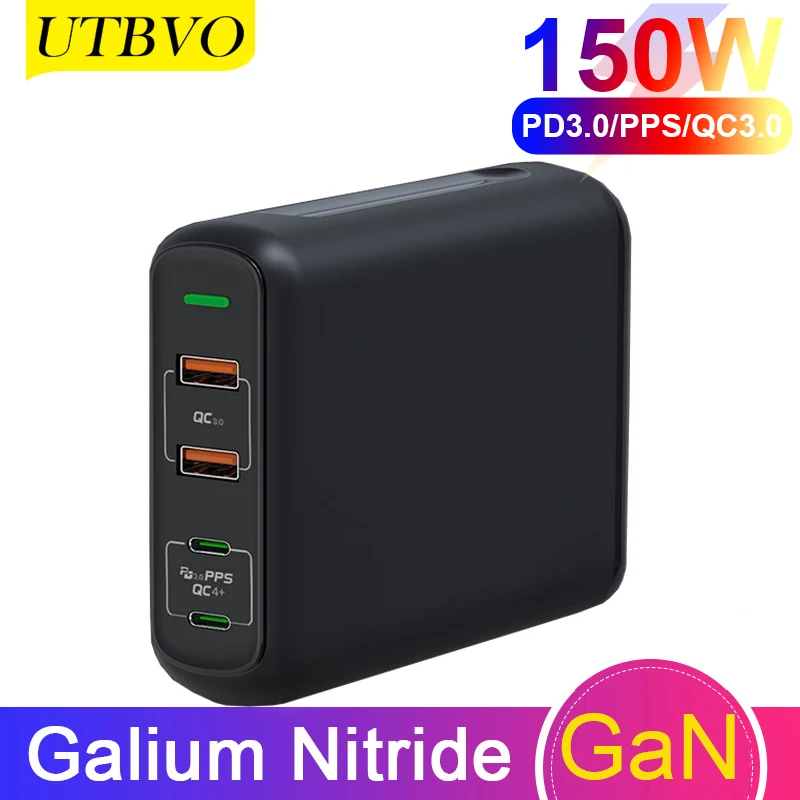 

UTBVO GaN USB-C PD (Type-C) Power Adapter 100W 150W PD3.0 Fast Charging Charger for MacBook Pro DELL XPS Lenovo HP Acer NoteBook