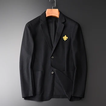 

New Wool Blazer Male Hight Quality Embroidered Design Fashion Blazer And Jackets Men Plus Size 4xl Blazer Masculino Slim Fit